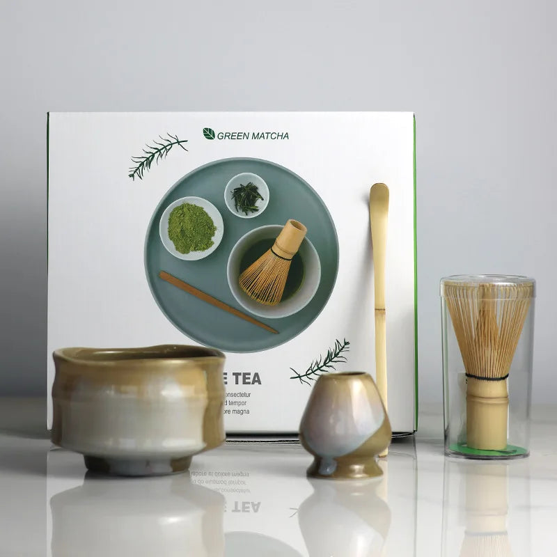 Ceramic Matcha Set | Complete 4-Piece Tea Set with Bamboo Whisk | Elegant Gift Box for Authentic Ceremonies 6