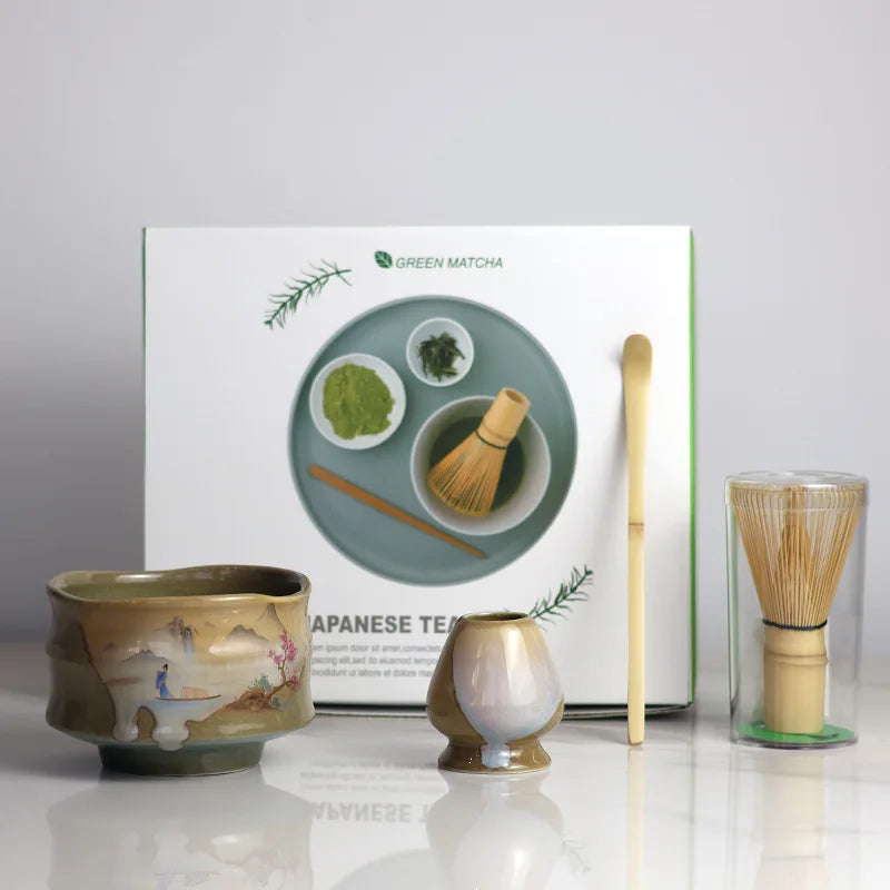 Ceramic Matcha Set | Complete 4-Piece Tea Set with Bamboo Whisk | Elegant Gift Box for Authentic Ceremonies 8