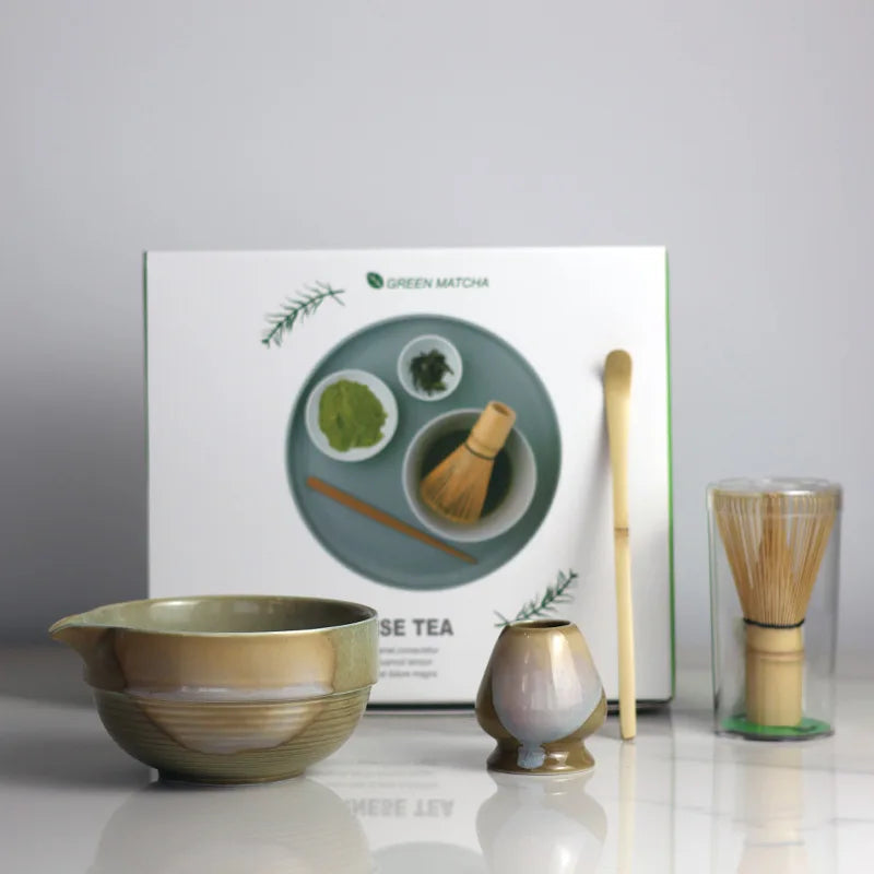 Ceramic Matcha Set | Complete 4-Piece Tea Set with Bamboo Whisk | Elegant Gift Box for Authentic Ceremonies 9