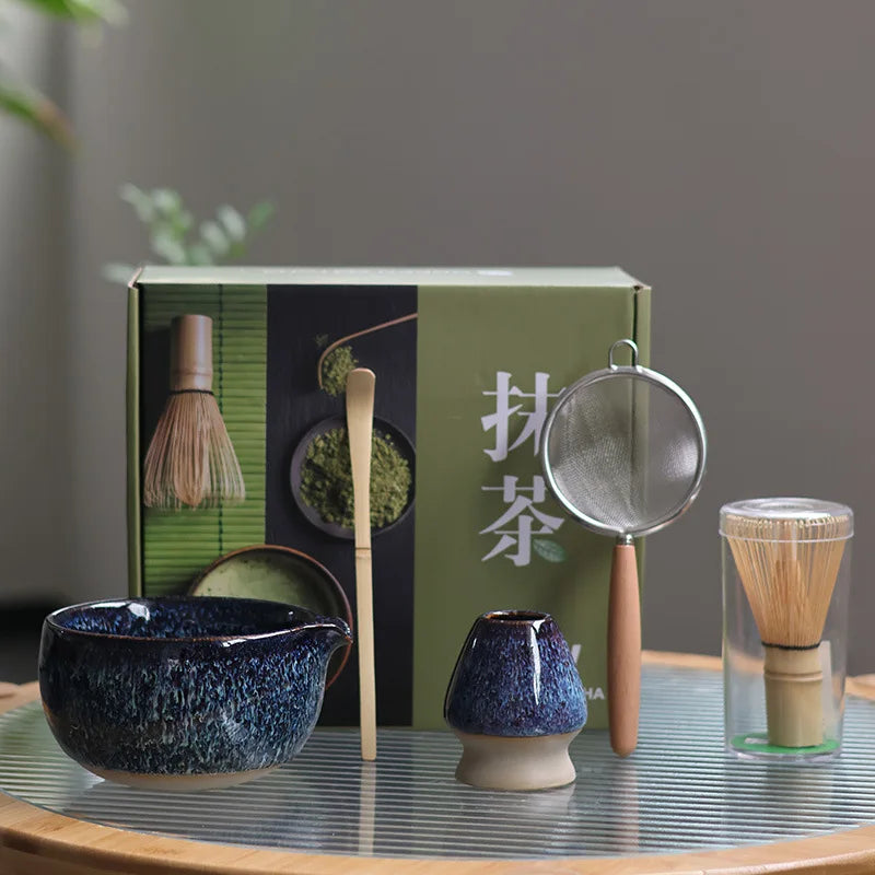 Ceramic Matcha Set | Traditional Matcha Tea Bowl with Whisk & Brush | Enhance Your Tea Ceremony Experience 0