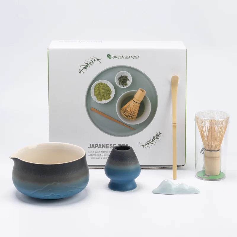 Ceramic Matcha Tea Set with Bamboo Whisk & Strainer | Authentic Japanese Tea Preparation for a Smooth Experience 0