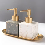 Ceramic Soap Dispenser with Gold Pump | Elegant Kitchen & Bathroom Accessory for Stylish Liquid Soap Dispensing 2