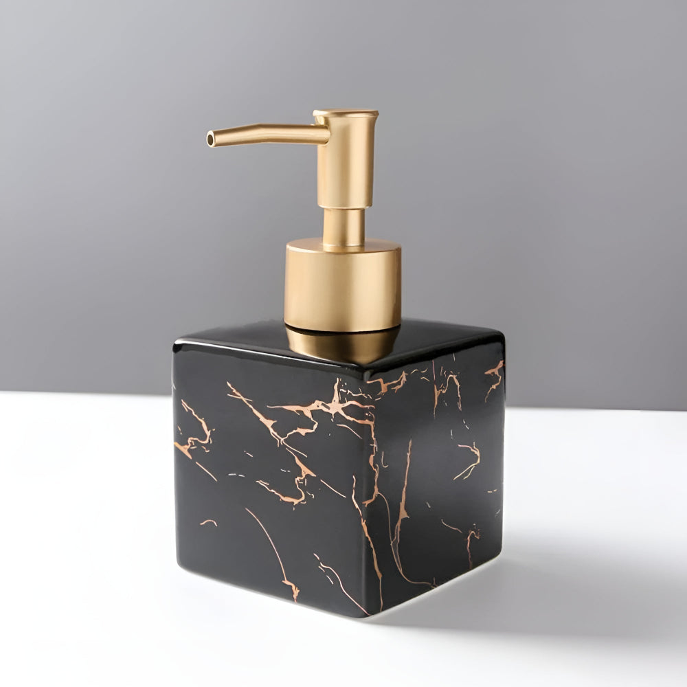 Ceramic Soap Dispenser with Gold Pump | Elegant Kitchen & Bathroom Accessory for Stylish Liquid Soap Dispensing 4