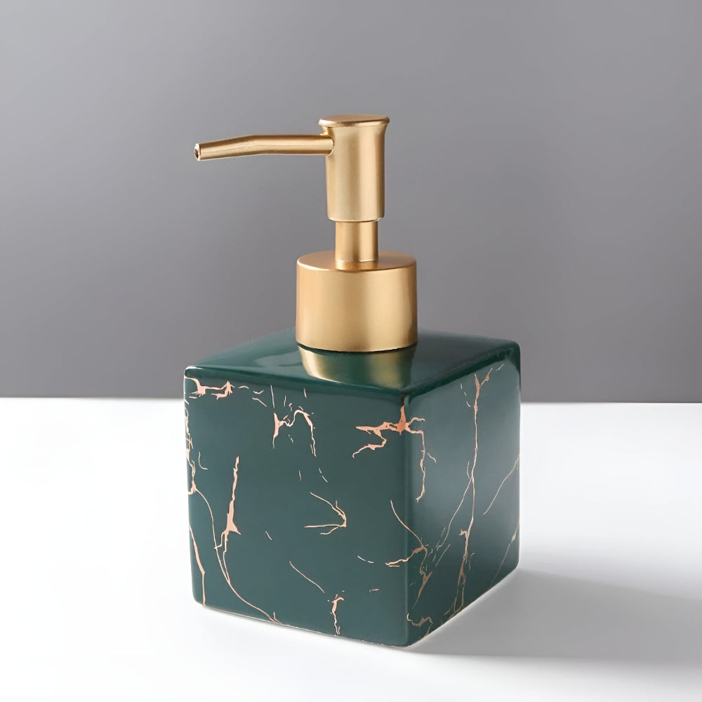 Ceramic Soap Dispenser with Gold Pump | Elegant Kitchen & Bathroom Accessory for Stylish Liquid Soap Dispensing 5