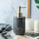 Ceramic Soap Dispenser with Marble Design & Gold Accents | Elegant Kitchen & Bathroom Accessory for Organized Countertops 4