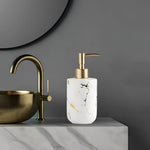 Ceramic Soap Dispenser with Marble Design & Gold Accents | Elegant Kitchen & Bathroom Accessory for Organized Countertops 6