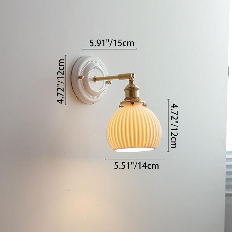 Ceramica | Elegant Vintage Ceramic Brass Wall Sconce Light Fixture 10