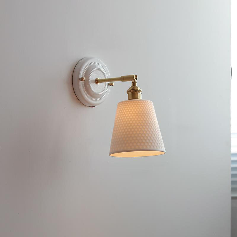 Ceramica | Elegant Vintage Ceramic Brass Wall Sconce Light Fixture 12