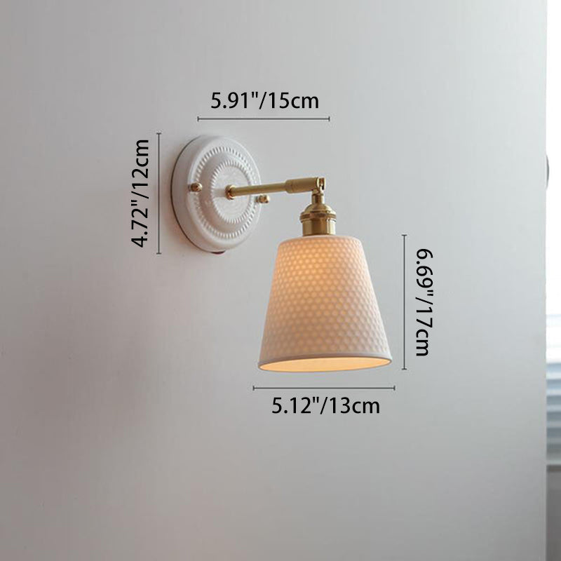 Ceramica | Elegant Vintage Ceramic Brass Wall Sconce Light Fixture 5
