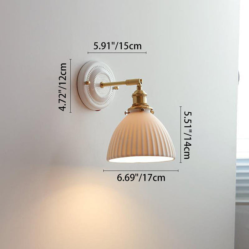 Ceramica | Elegant Vintage Ceramic Brass Wall Sconce Light Fixture 7
