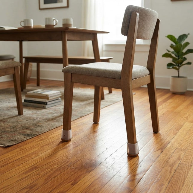 Chair Leg Floor Protectors 24 Pack, Square Furniture Leg Caps and Hardwood Floor Protectors, Chair Leg Pads for Tile