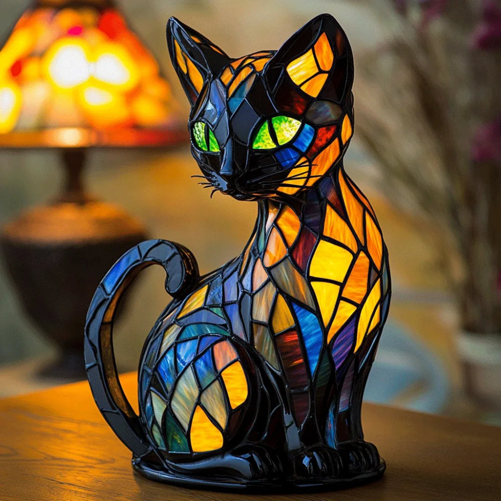 Charming Cat | Table Lamp Night Light with Soft Ambient Glow | Decorative Bedside Lamp for Cozy Atmosphere 4