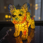 Charming Decorative Table Lamp | Stained Glass Dog Figurine with Warm Glow | Compact Bedside Light for Cozy Spaces 1