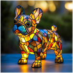 Charming Dog Table Lamp | LED Night Light with Stained Glass Design for Cozy Ambiance 4