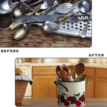 Charming Floral Utensil Storage Basket with Divider Lid | Durable Cast Iron for Organized Kitchen 2