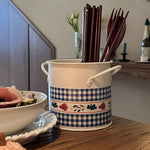 Charming Floral Utensil Storage Basket with Divider Lid | Durable Cast Iron for Organized Kitchen 7