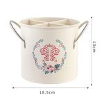 Charming Floral Utensil Storage Basket with Divider Lid | Durable Cast Iron for Organized Kitchen 9