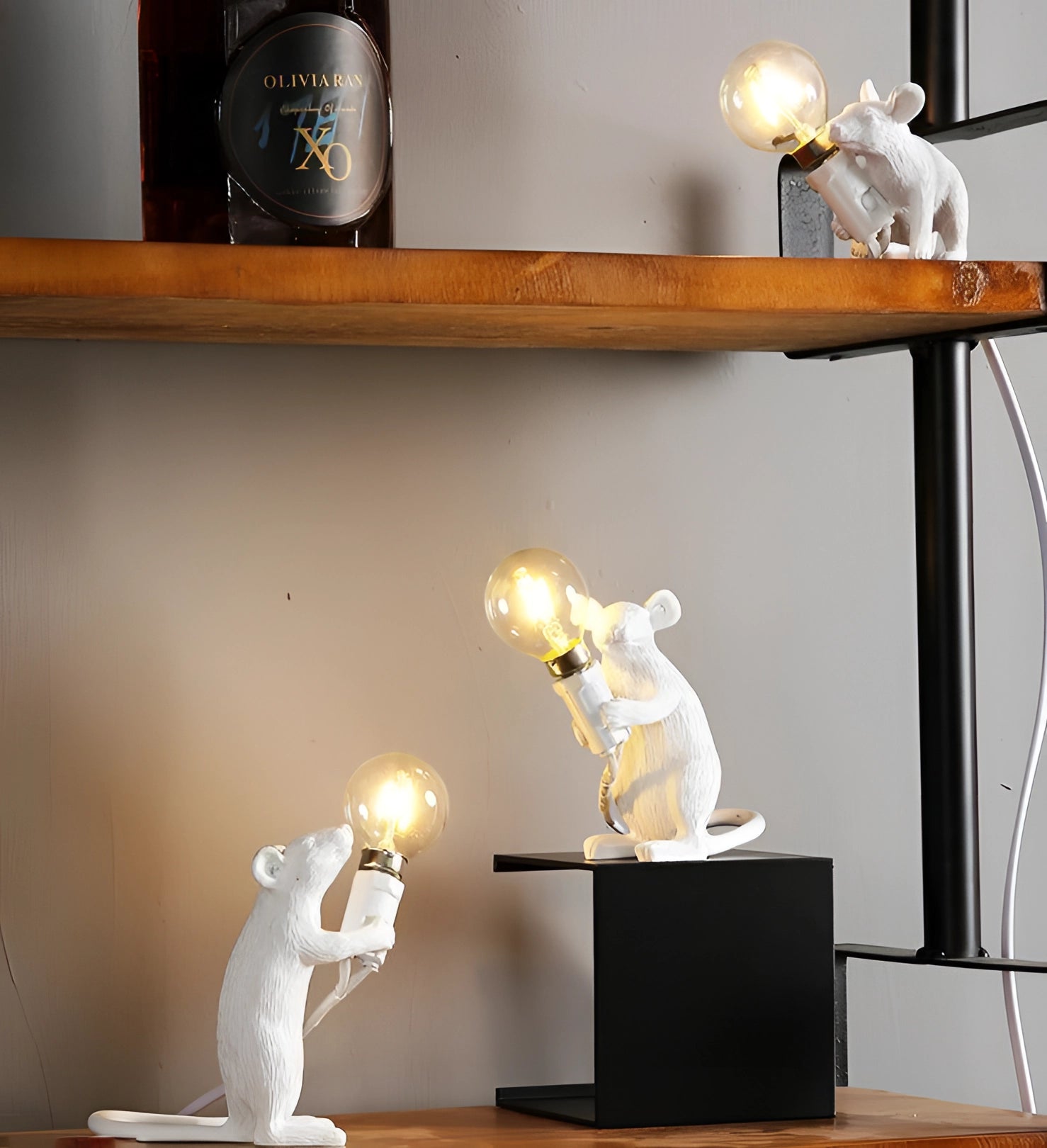 Charming Mouse Lamp | Quirky Animal-Shaped Desk Light with Golden Finish | Unique Decor for Stylish Interiors 4