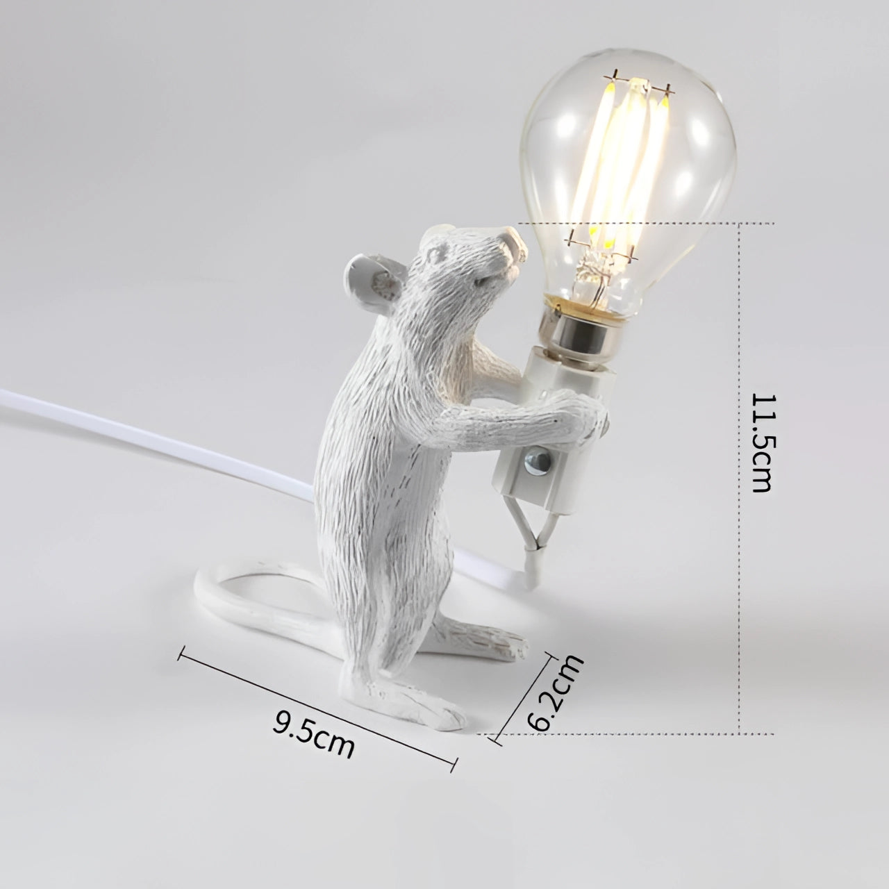 Charming Mouse Lamp | Quirky Animal-Shaped Desk Light with Golden Finish | Unique Decor for Stylish Interiors 9