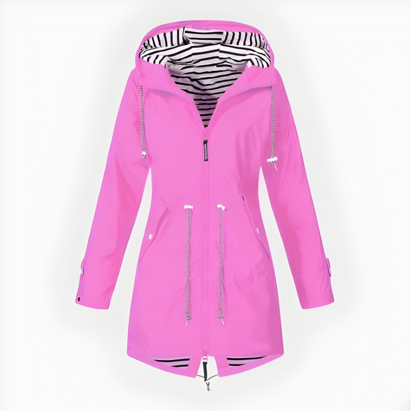 Chic Collection | Women's Raincoat with Customizable Hood | Waterproof Design for Ultimate Weather Protection 0