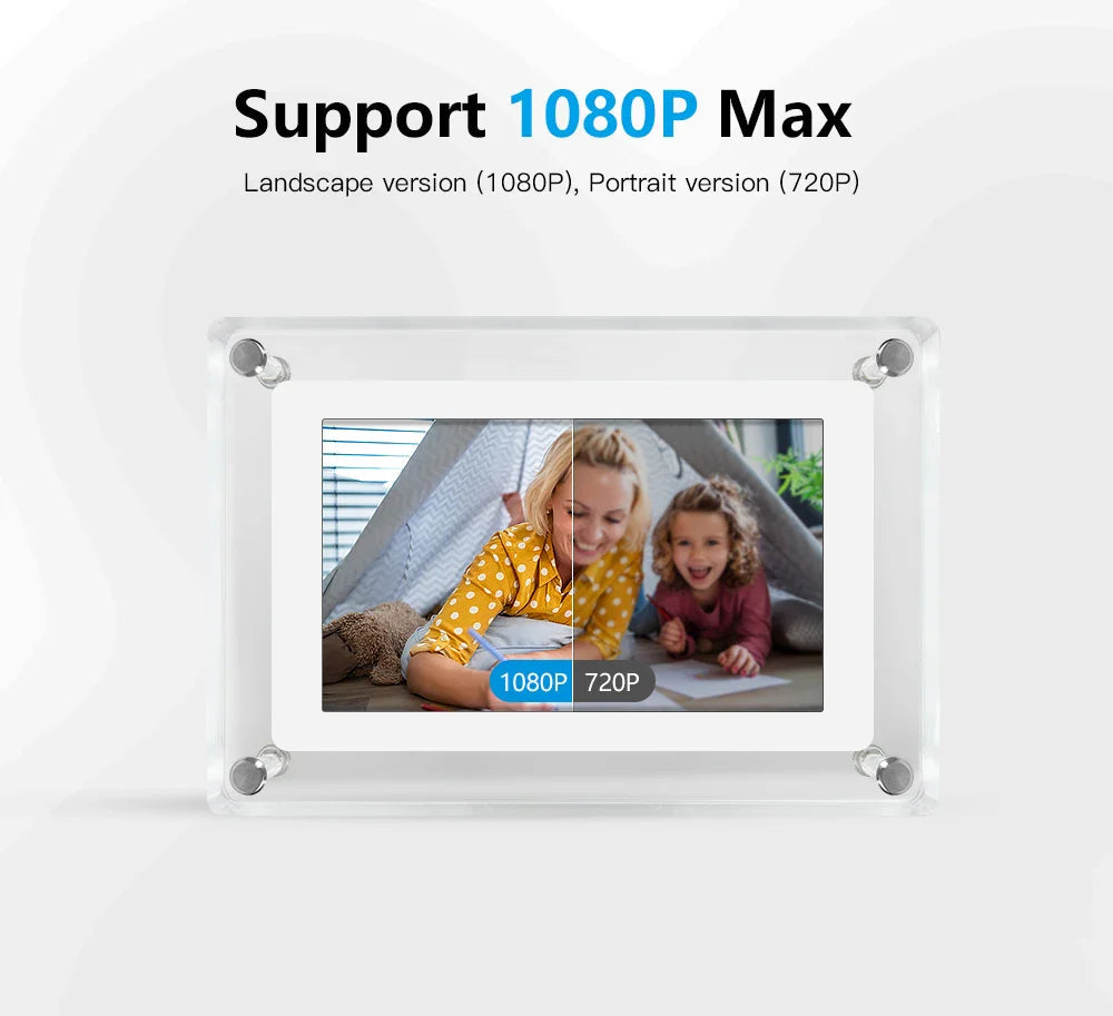 Chic Digital Picture Frame with High-Definition IPS Display | Elegant Acrylic Design for Capturing Cherished Memories 4