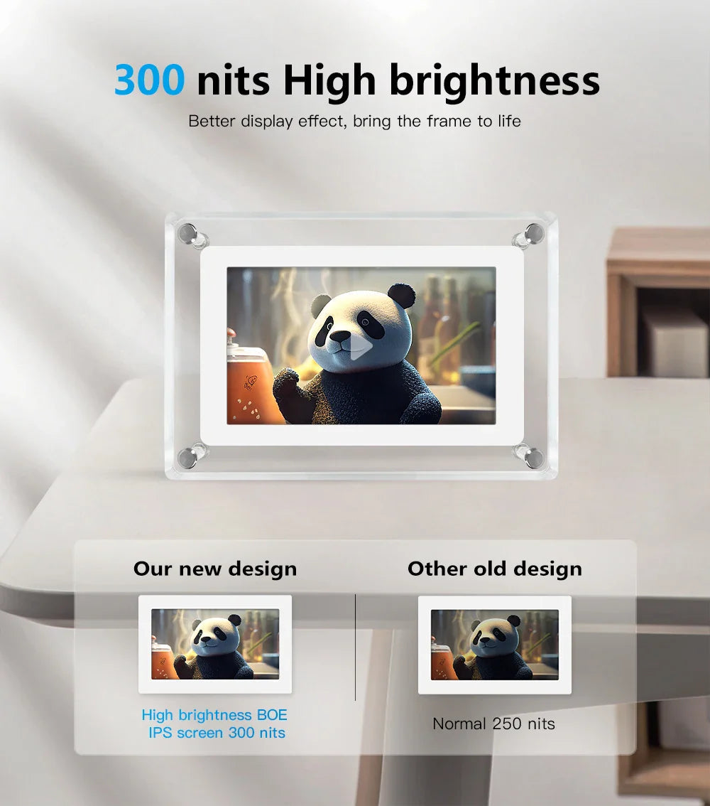 Chic Digital Picture Frame with High-Definition IPS Display | Elegant Acrylic Design for Capturing Cherished Memories 5