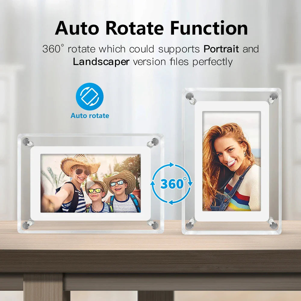 Chic Digital Picture Frame with High-Definition IPS Display | Elegant Acrylic Design for Capturing Cherished Memories 6