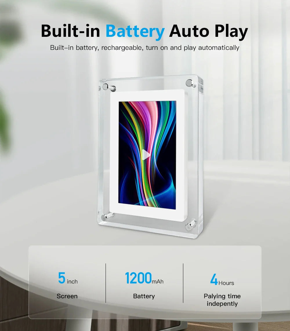 Chic Digital Picture Frame with High-Definition IPS Display | Elegant Acrylic Design for Capturing Cherished Memories 7