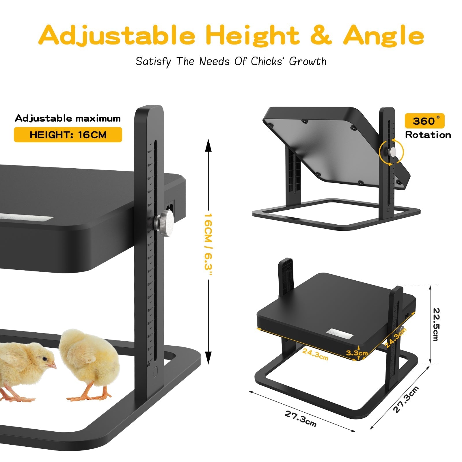 Chick Brooder Heating Plate | Adjustable Height & Angle for Energy-Efficient Warmth 6