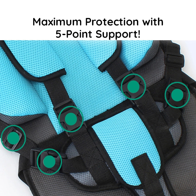 Tuzwa Kids Car Seat Booster Cushion – Lightweight Adjustable Height Travel Seat Pad with Soft Breathable Comfort for Children