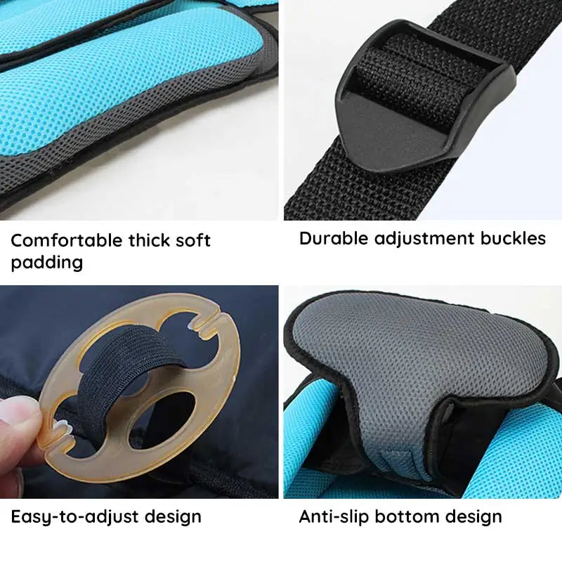 Tuzwa Kids Car Seat Booster Cushion – Lightweight Adjustable Height Travel Seat Pad with Soft Breathable Comfort for Children
