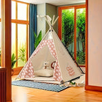 Children's Teepee Tent | Fun Cotton Play Fort with Pom-Pom Trim for Imaginative Adventures 2