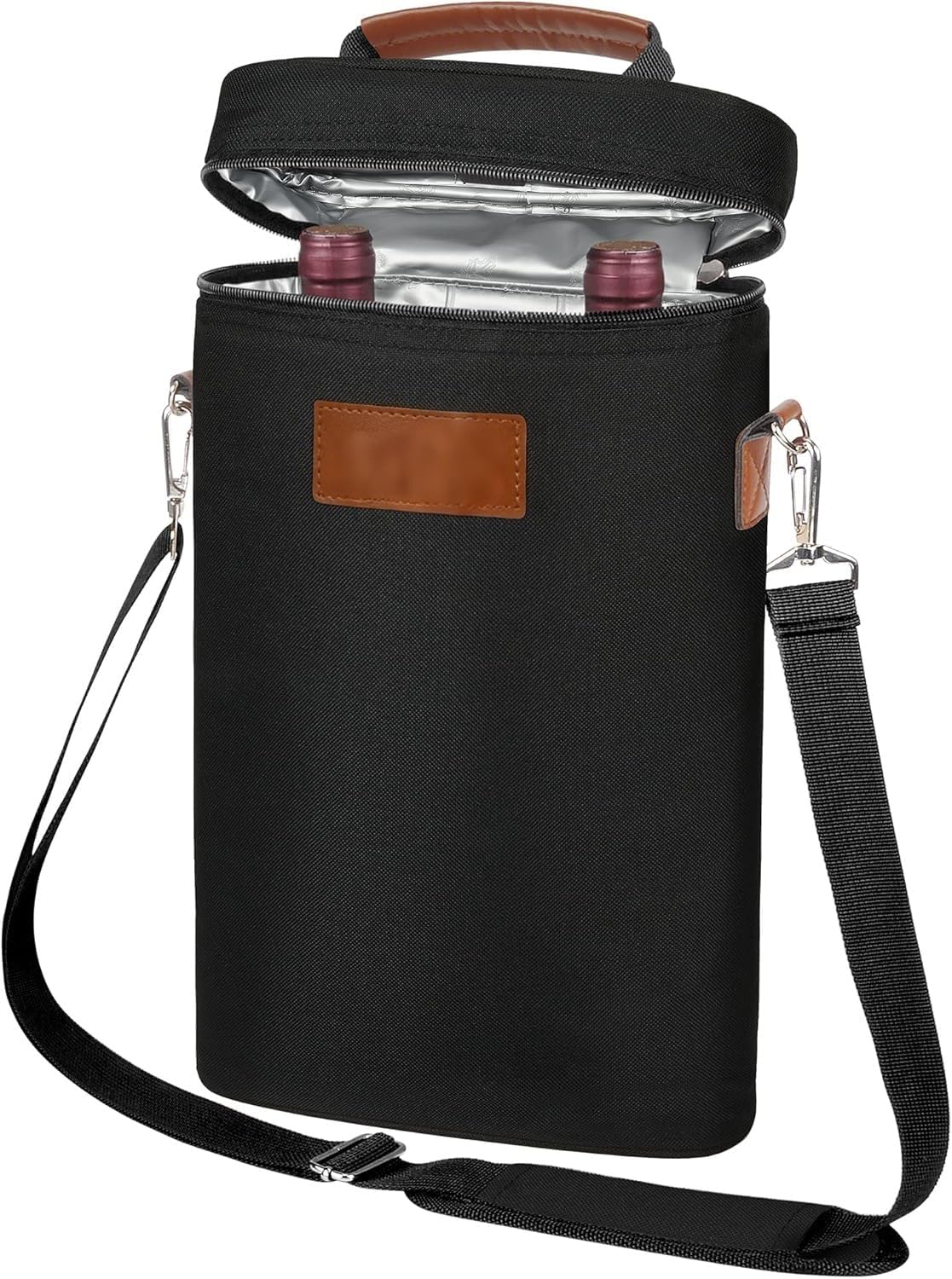 ChillMate | Insulated Dual Wine Bottle Carrier Bag with Padded Divider | Leakproof Design for Optimal Temperature Control 0