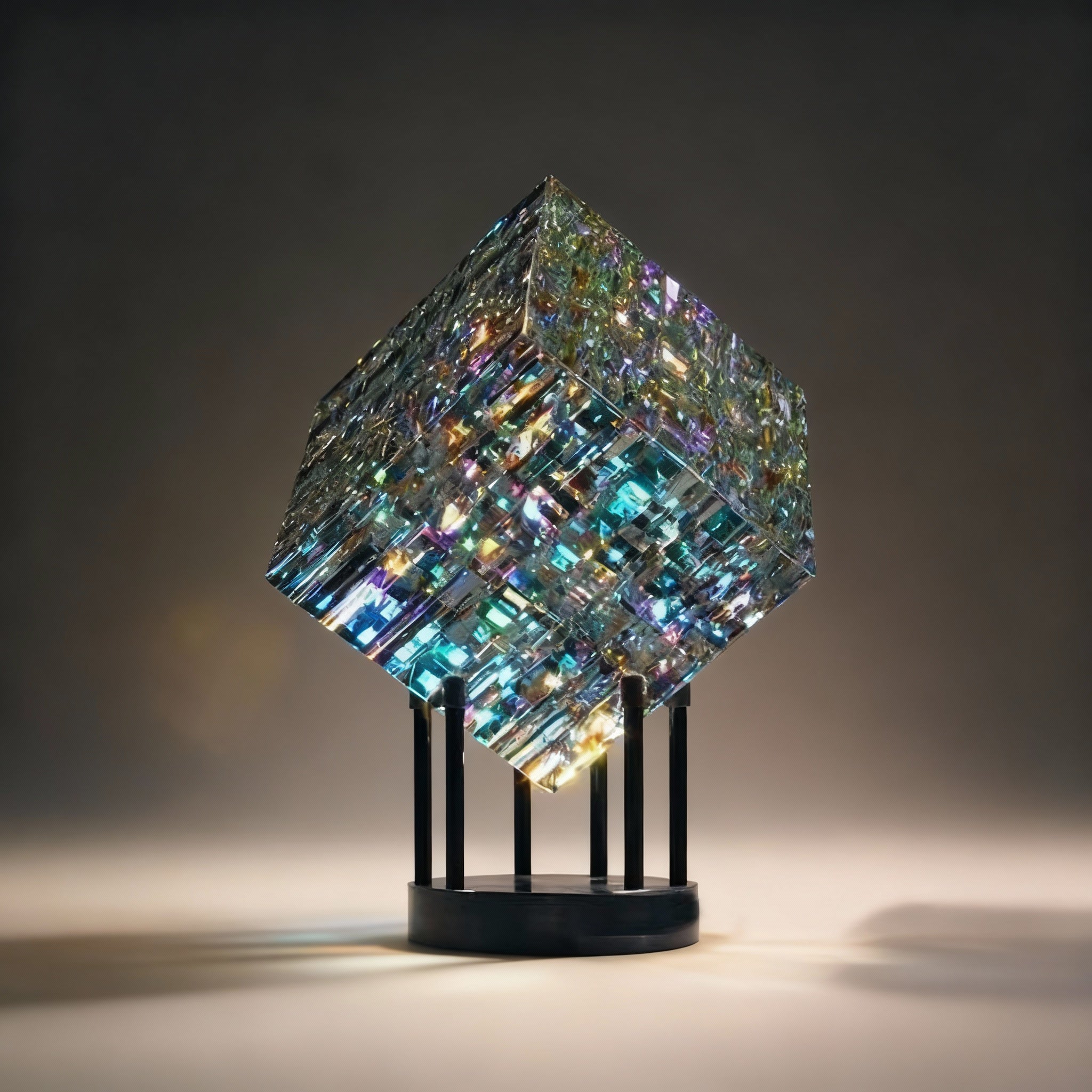 ChromaticCube | Crystal Rainbow Refraction Art with Stunning Light Display | Modern Desk Decor for Vibrant Ambiance 0