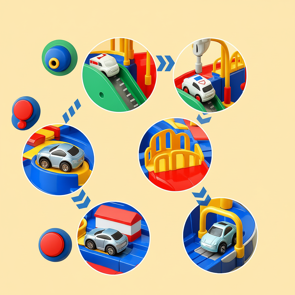 City Adventure | Car Track Toy Puzzle Game with Interactive Features | Engaging Learning Toy for Kids 3+ 4