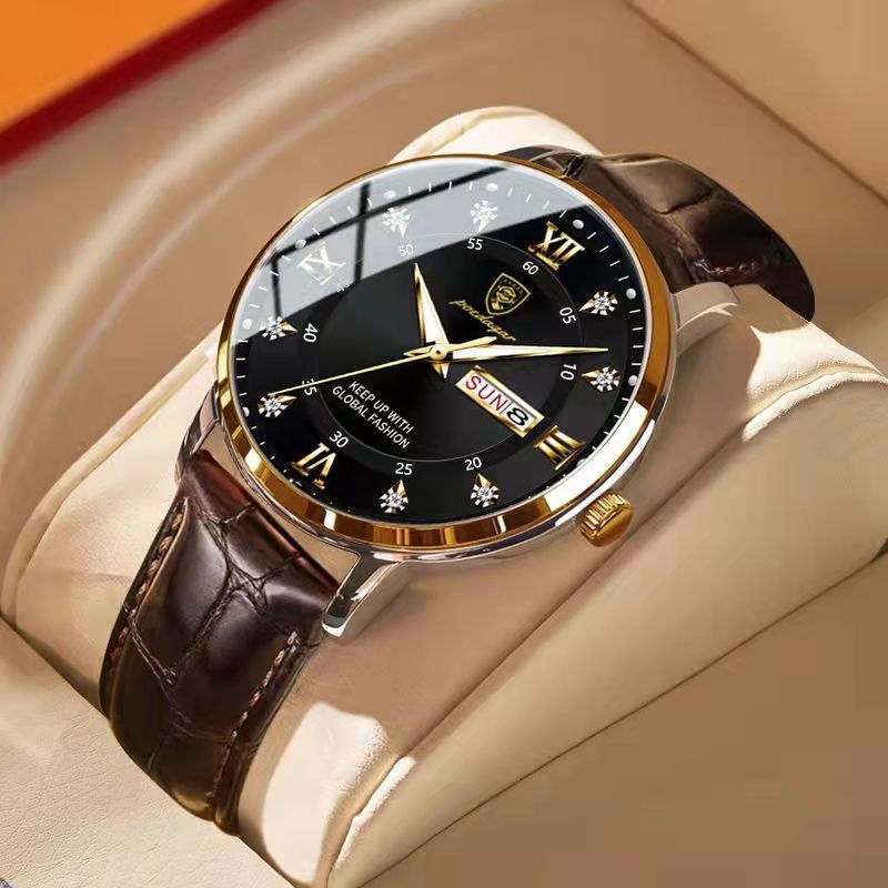 Classic Men’s Watch | Waterproof Luminous Quartz Design with Day-Date Display | Elegant Timepiece for Everyday Use 0