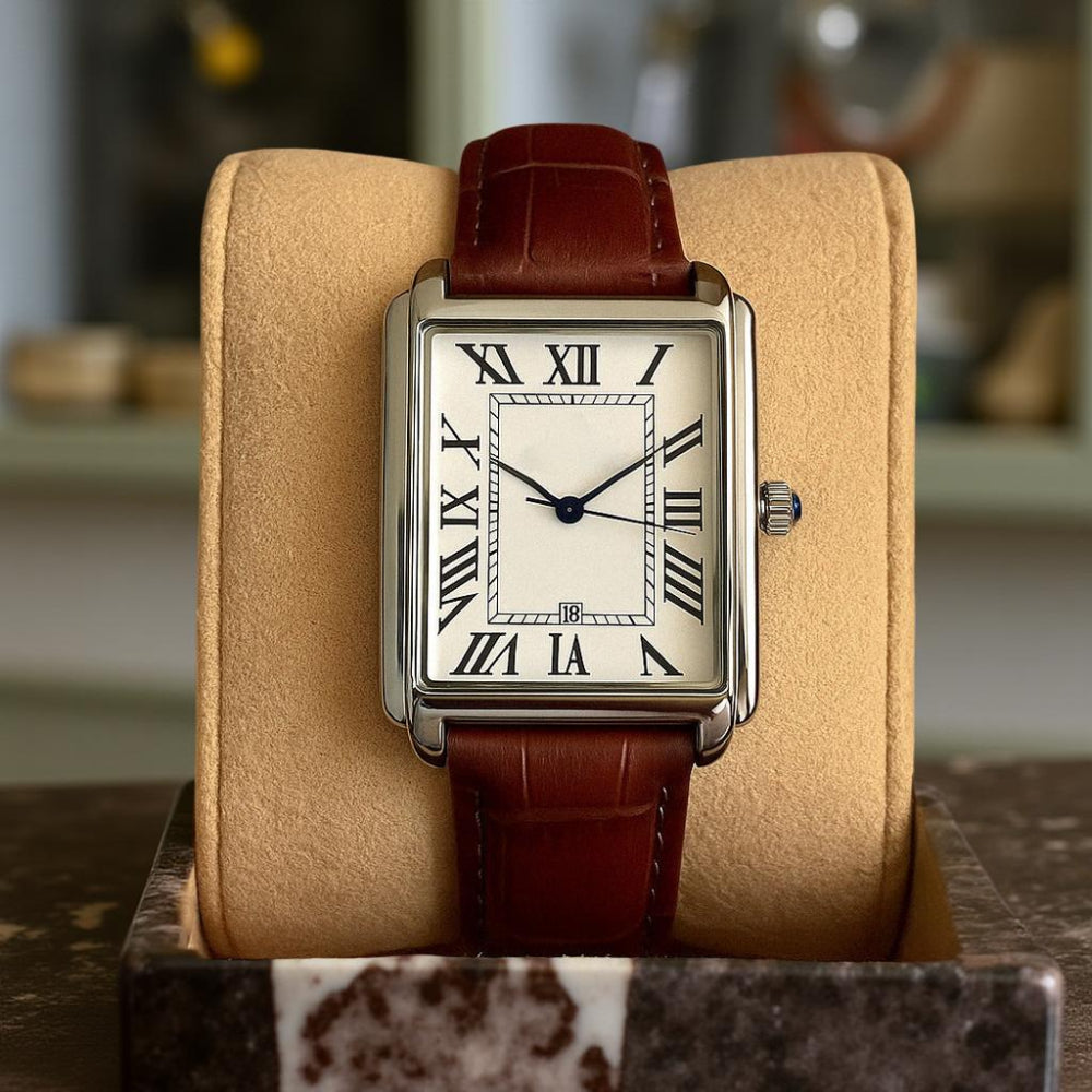 Classic Square | Men's Dress Watch with Roman Numerals & Adjustable Strap | Elegant Timepiece for Any Occasion 4