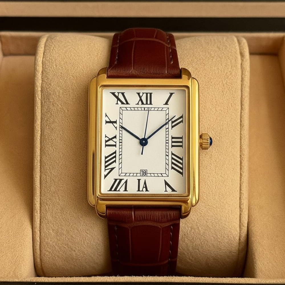 Classic Square | Men's Dress Watch with Roman Numerals & Adjustable Strap | Elegant Timepiece for Any Occasion 8