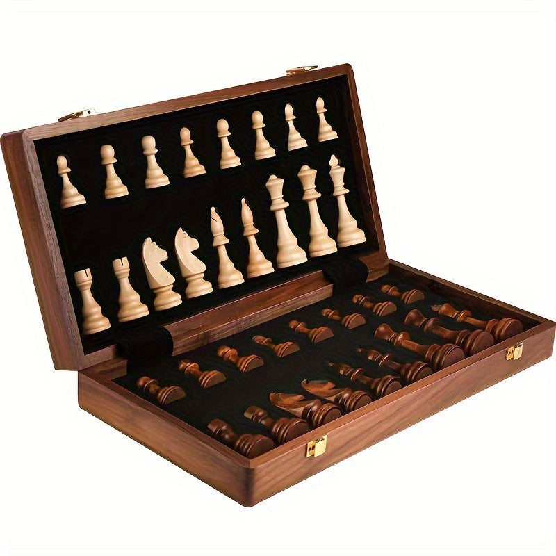Classic Wooden Chess Set | Foldable Tournament Board with Storage | Handcrafted Pieces for Strategic Play 7