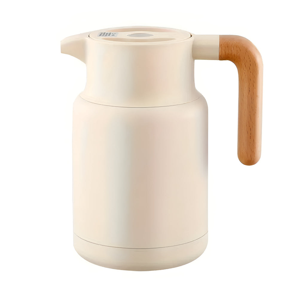 Classic Wooden Handle Carafe with Insulation | Elegant Design for Hot and Cold Drinks 0