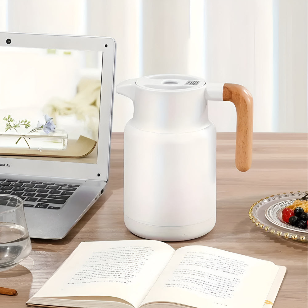 Classic Wooden Handle Carafe with Insulation | Elegant Design for Hot and Cold Drinks 4