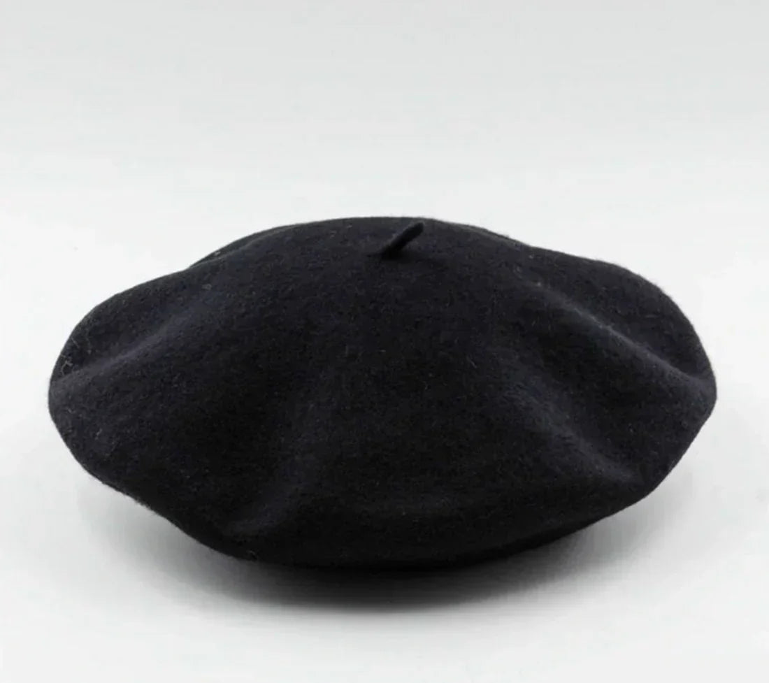 Classic Wool Beret | Stylish Black Beret Hat with Stretchy Fit | Timeless Accessory for Winter Warmth 12
