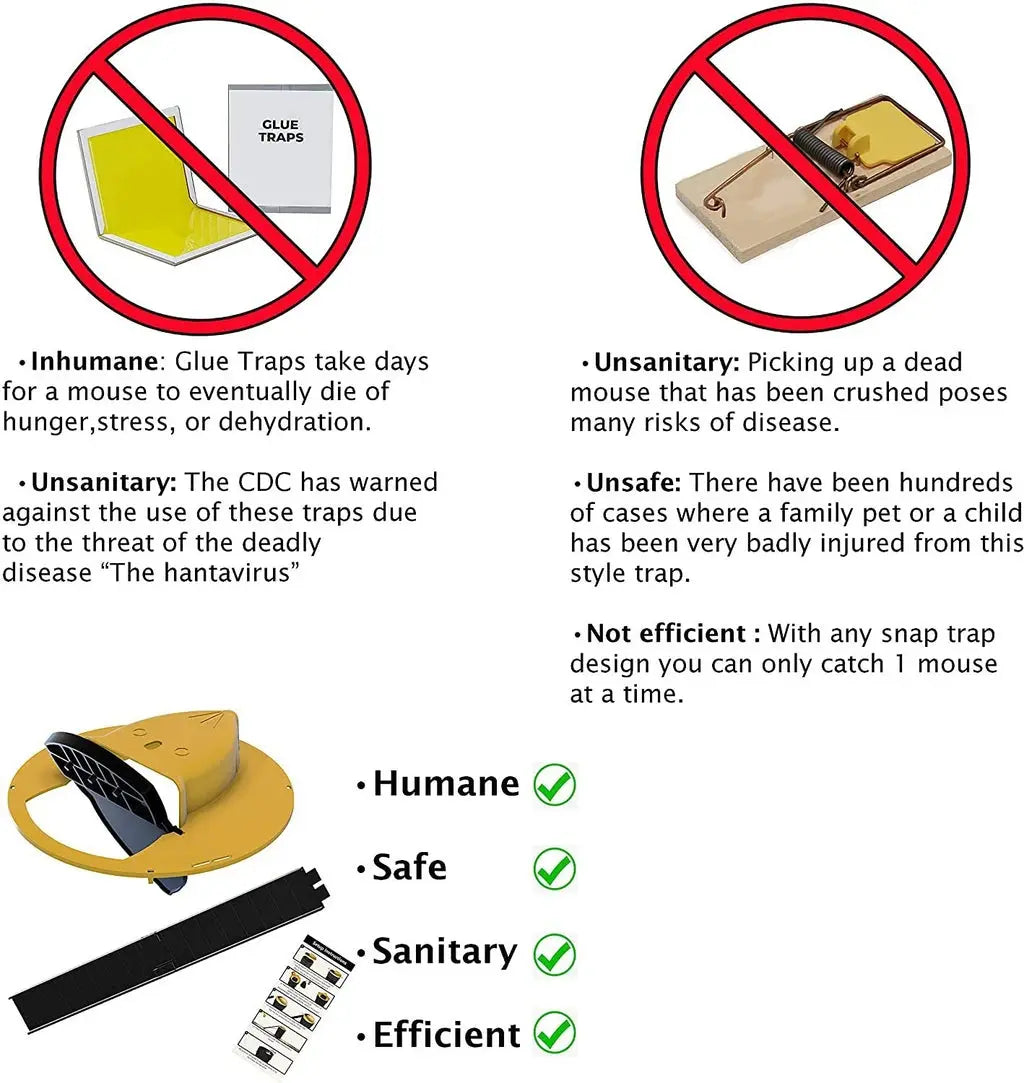 CleanCatch | Humane Mouse Trap with Non-Toxic Design | Safe Rodent Control for Home 4