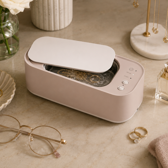 Ultrasonic Cleaner for Glasses, Compact Jewelry Cleaner Machine with Auto Shut Off