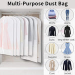 Clear Garment Storage Bags | Durable PEVA Material with Full-Length Zipper | 12-Pack for Dust and Moisture Protection 5