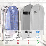 Clear Gusseted Garment Covers | 3-Pack Storage Bags with Side Zipper for Dust-Free Clothing 5