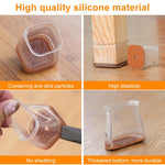Clear Silicone Chair Leg Caps with Integrated Felt Pads for Smooth Sliding 4