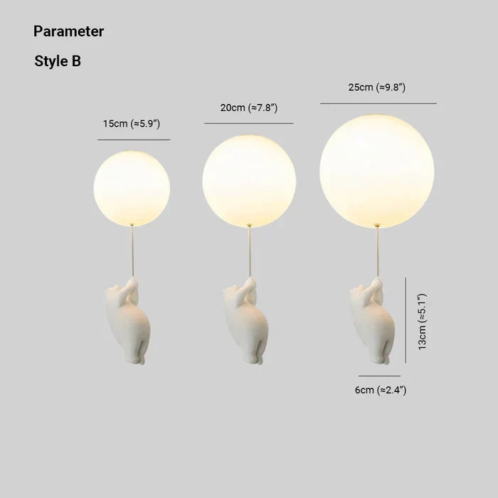 CloudBear | Children's Ceiling Lamp with Unique Bear & Balloon Design | Playful Lighting for Enchanting Spaces 6