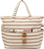 Coastal Collection | Large Beach Tote Bag with Waterproof Pocket & Zipper | Versatile for Travel and Gym 10