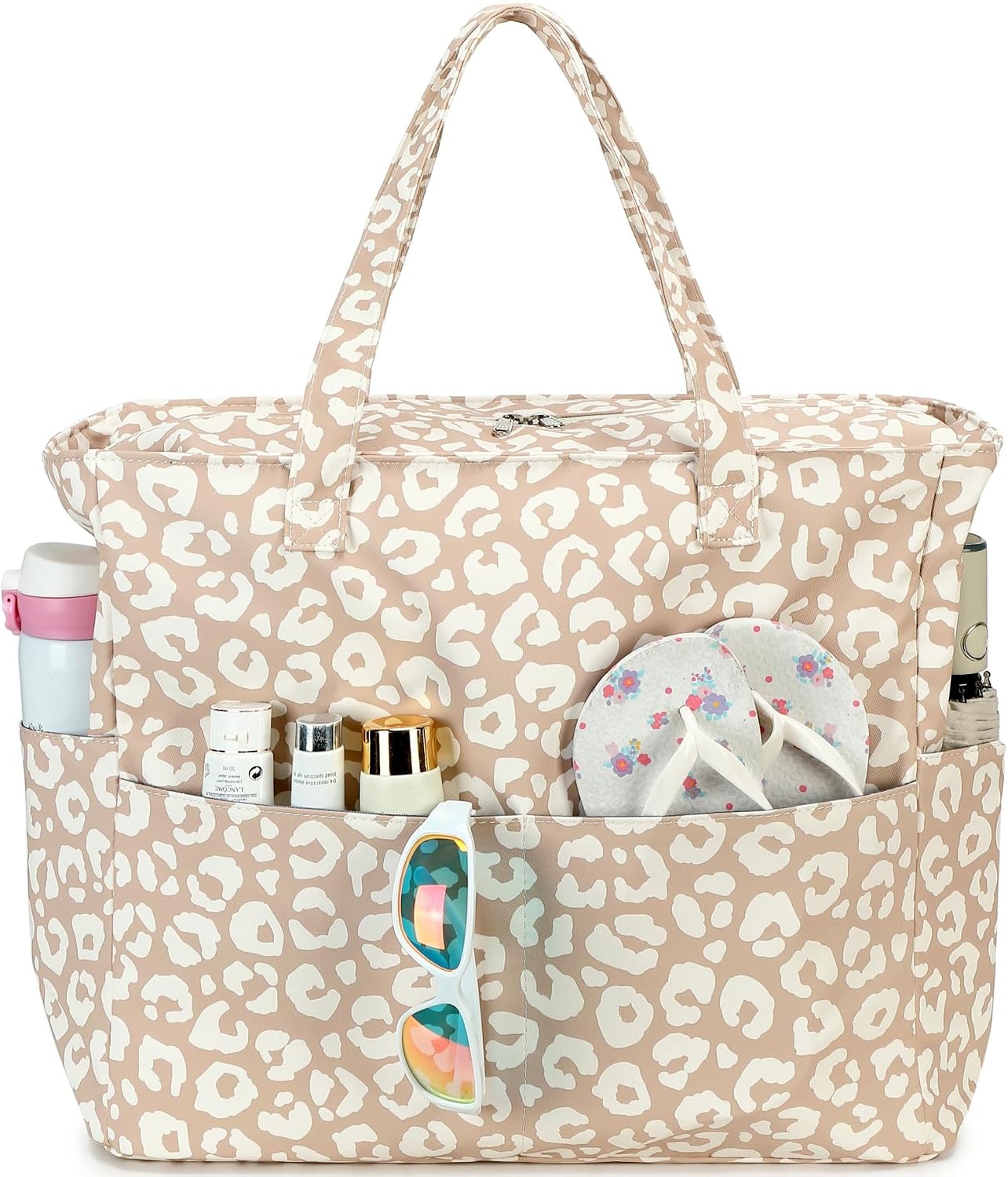 Coastal Collection | Large Beach Tote Bag with Waterproof Pocket & Zipper | Versatile for Travel and Gym 11